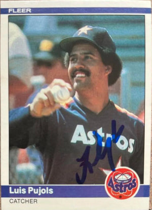 Luis Pujols Signed 1984 Fleer Baseball Card - Houston Astros