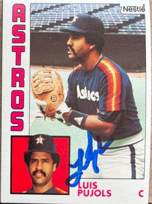 Luis Pujols Signed 1984 Nestle Baseball Card - Houston Astros