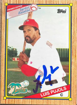 Luis Pujols Signed 1989 Topps Senior League Baseball Card