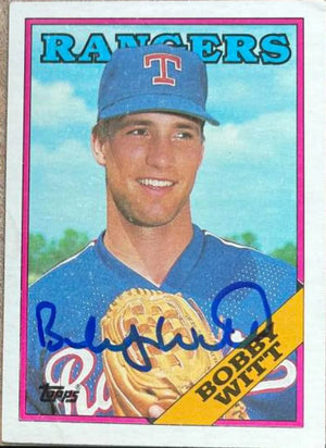 Bobby Witt Signed 1988 Topps Baseball Card - Texas Rangers