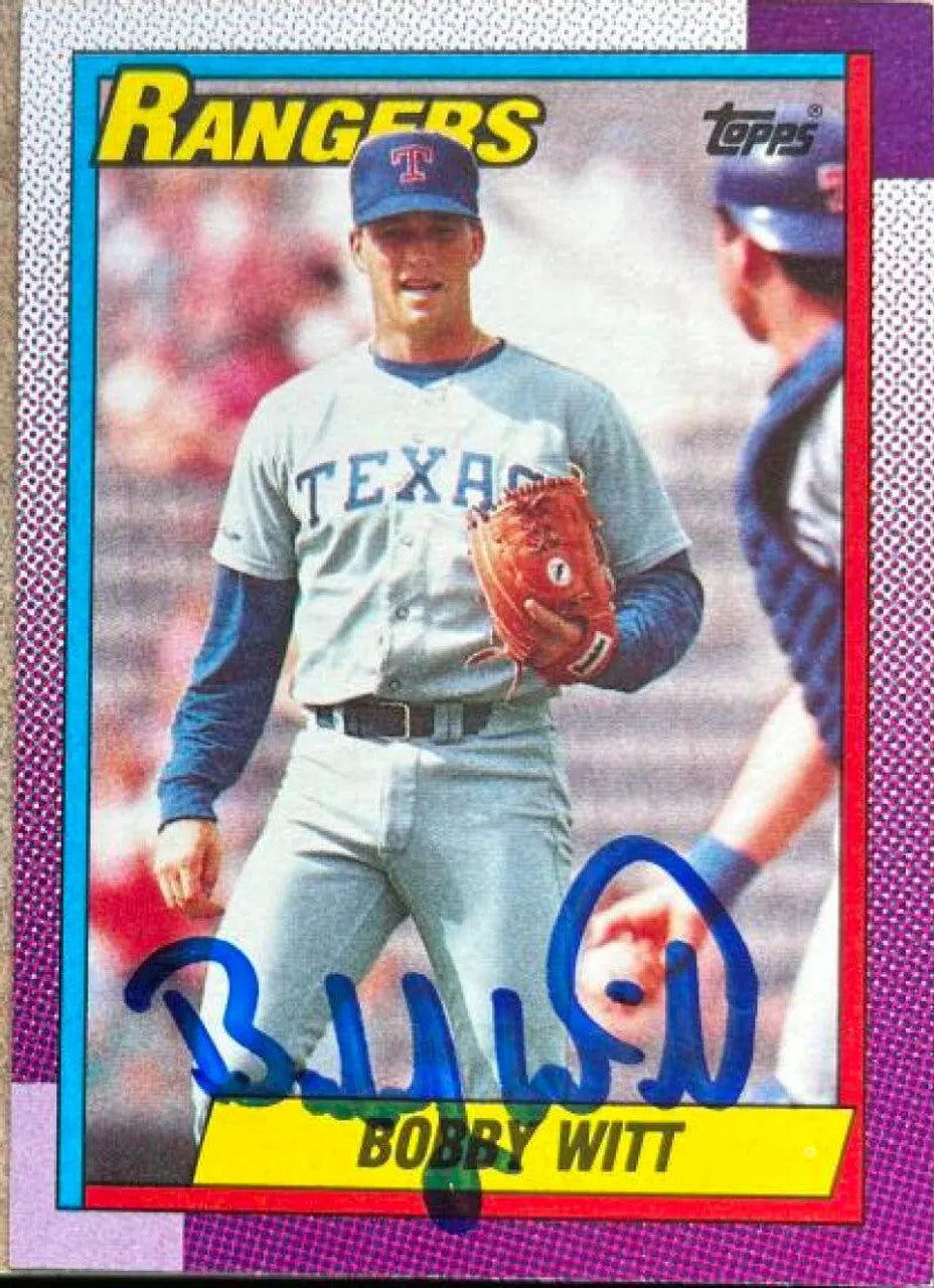 ボビー・ウィット サイン入り 1990 Topps ベースボールカード - テキサス・レンジャーズ