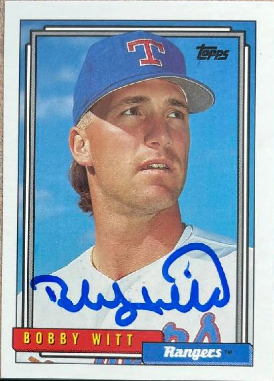 Bobby Witt Signed 1992 Topps Baseball Card - Texas Rangers