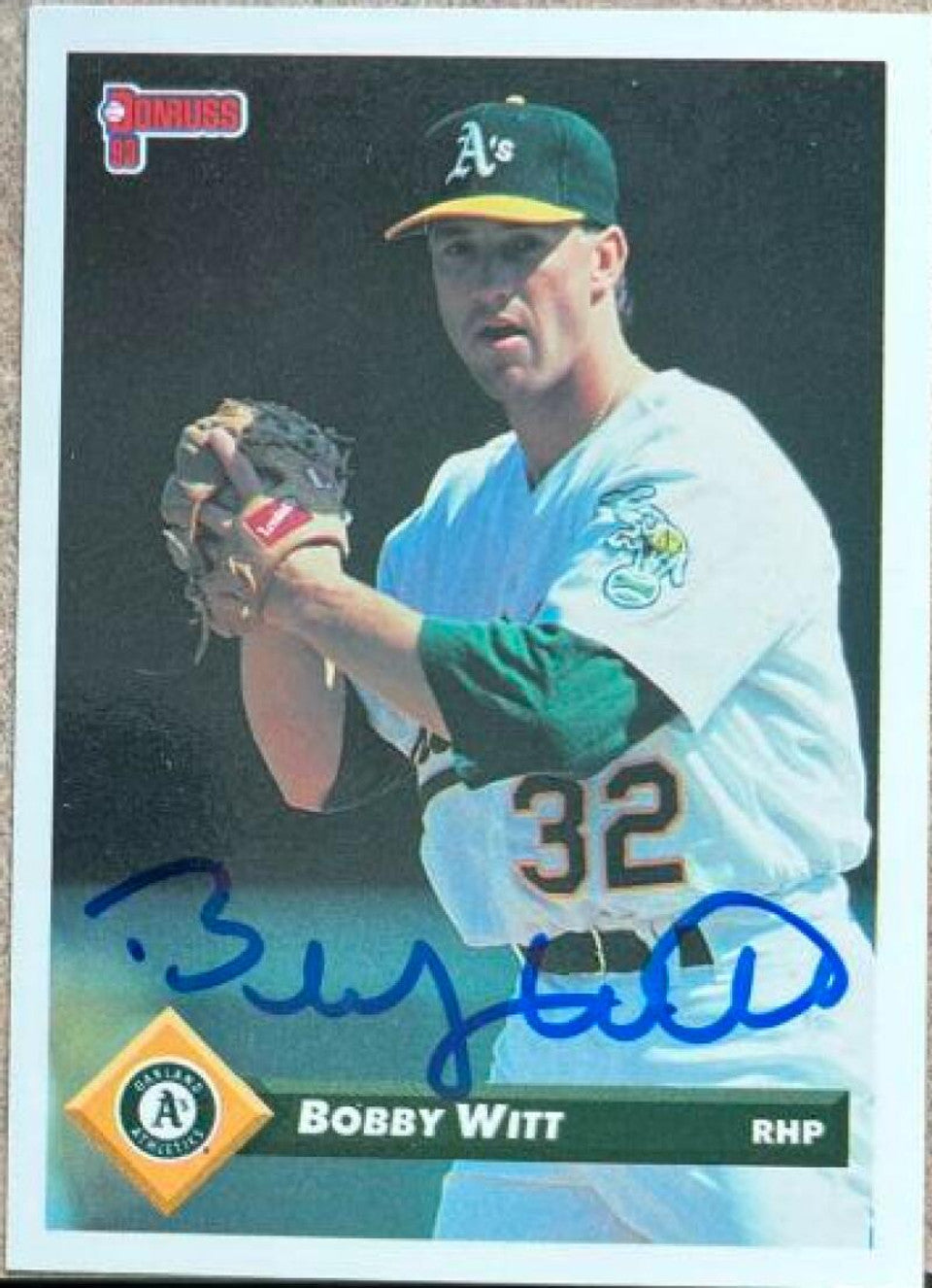 Bobby Witt Signed 1993 Donruss Baseball Card - Oakland A's
