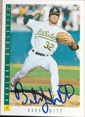 Bobby Witt Signed 1993 Score Baseball Card - Oakland A's