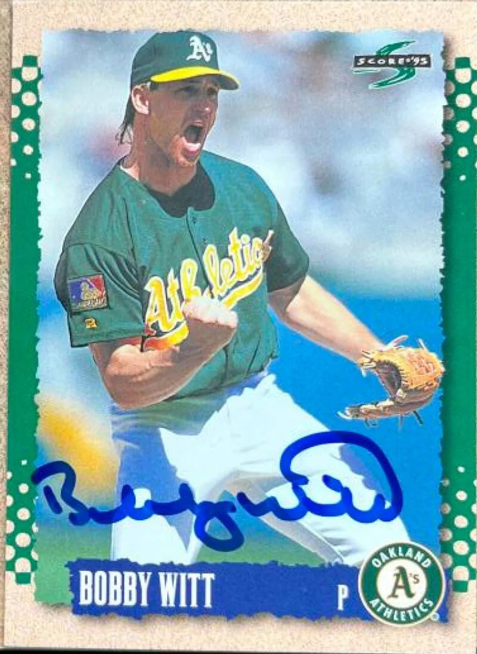 Bobby Witt Signed 1995 Score Baseball Card - Oakland A's