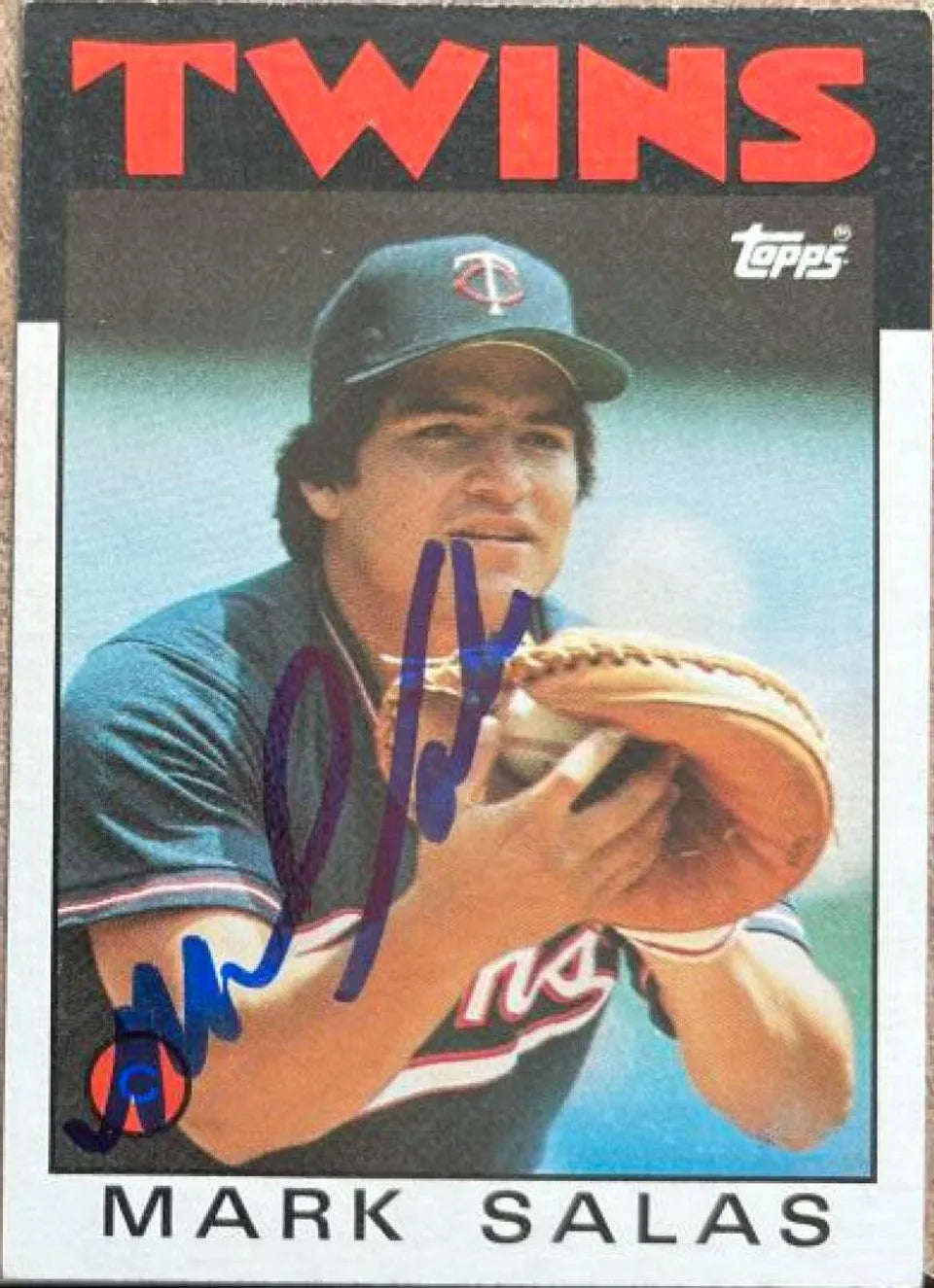 マーク・サラス サイン入り 1986 Topps ベースボールカード - ミネソタ ツインズ