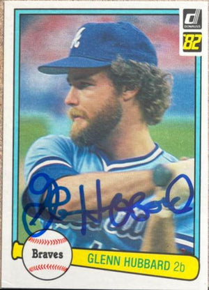 Glenn Hubbard Signed 1982 Donruss Baseball Card - Atlanta Braves