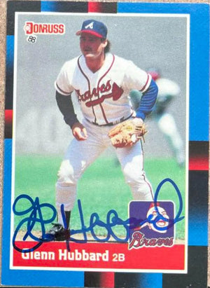 Glenn Hubbard Signed 1988 Donruss Baseball Card - Atlanta Braves