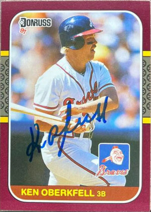 Ken Oberkfell Signed 1987 Donruss Opening Day Baseball Card - Atlanta Braves