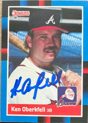 Ken Oberkfell Signed 1988 Donruss Baseball Card - Atlanta Braves
