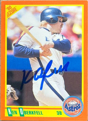 Ken Oberkfell Signed 1990 Score Rookie & Traded Baseball Card - Houston Astros
