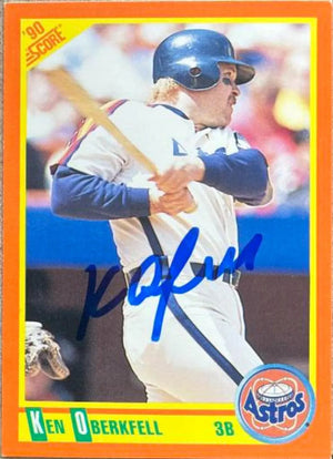 Ken Oberkfell Signed 1990 Score Rookie & Traded Baseball Card - Houston Astros