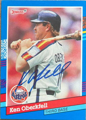 Ken Oberkfell Signed 1991 Donruss Baseball Card - Houston Astros