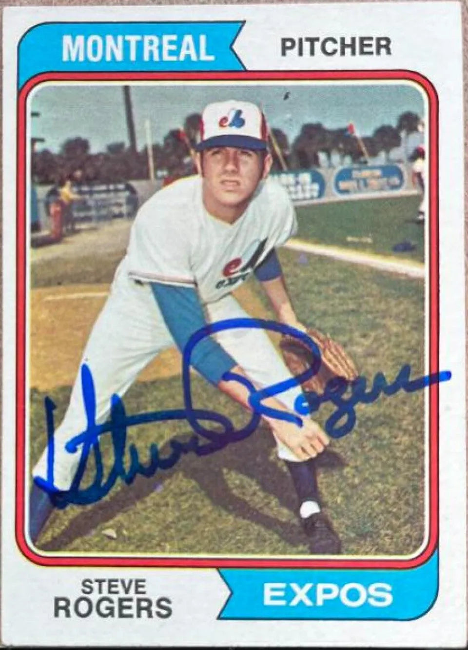 Steve Rogers Signed 1974 Topps Baseball Card - Montreal Expos