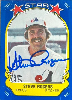 Steve Rogers Signed 1981 Fleer Star Stickers Baseball Card - Montreal Expos