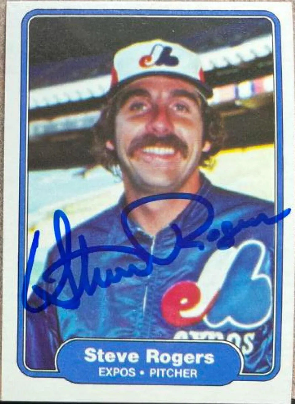 Steve Rogers Signed 1982 Fleer Baseball Card - Montreal Expos