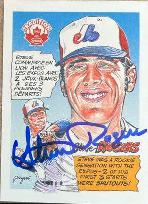 Steve Rogers Signed 1992 Nabisco Tradition Baseball Card - Montreal Expos