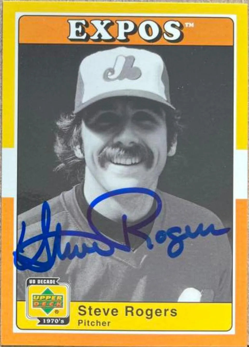 Steve Rogers Signed 2001 Upper Deck Decade 70s Baseball Card - Montreal Expos