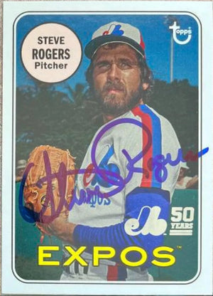 Steve Rogers Signed 2019 Topps Archives Baseball Card - Montreal Expos