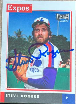 Steve Rogers Signed 2020 Topps Archives Snapshots Baseball Card - Montreal Expos