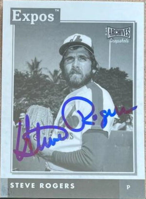 Steve Rogers Signed 2020 Topps Archives Snapshots B&W Baseball Card - Montreal Expos