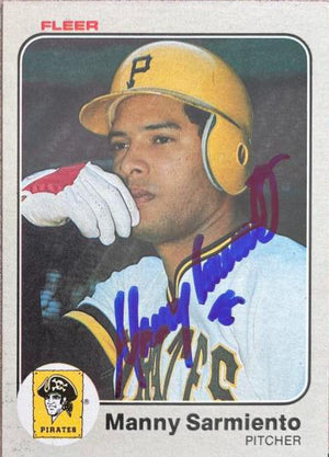 Manny Sarmiento Signed 1983 Fleer Baseball Card - Pittsburgh Pirates