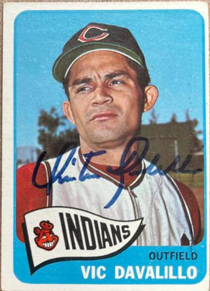 Vic Davalillo Signed 1965 Topps Baseball Card - Cleveland Indians