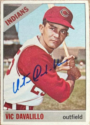 Vic Davalillo Signed 1966 Topps Baseball Card - Cleveland Indians