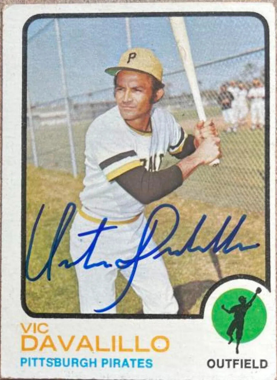 Vic Davalillo Signed 1973 Topps Baseball Card - Pittsburg Pirates