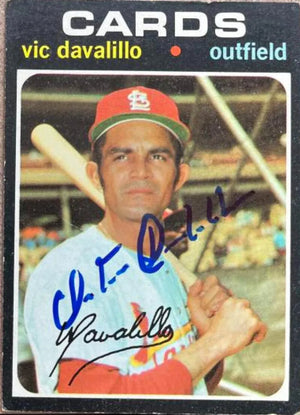 Vic Davalillo Signed 1971 Topps Baseball Card - St Louis Cardinals