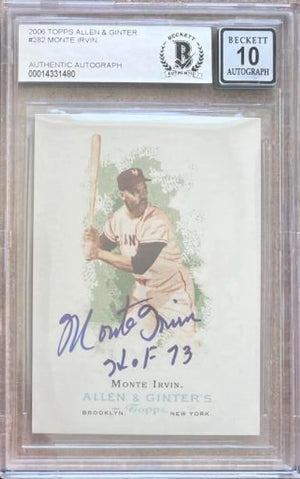 Monte Irvin Signed 2006 Allen & Ginter Baseball Card - New York Giants - BGS