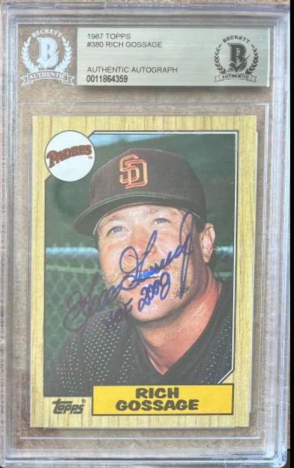 Rich "Goose" Gossage Signed 1987 Topps Baseball Card - San Diego Padres - BGS