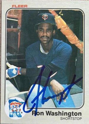 Ron Washington Signed 1983 Fleer Baseball Card - Minnesota Twins