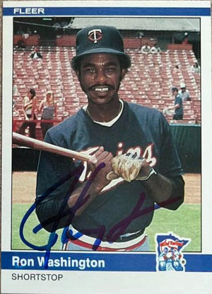 Ron Washington Signed 1984 Fleer Baseball Card - Minnesota Twins