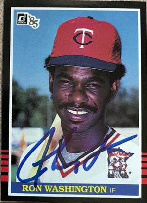 Ron Washington Signed 1985 Donruss Baseball Card - Minnesota Twins