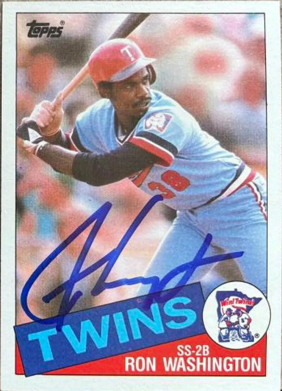 Ron Washington Signed 1985 Topps Baseball Card - Minnesota Twins