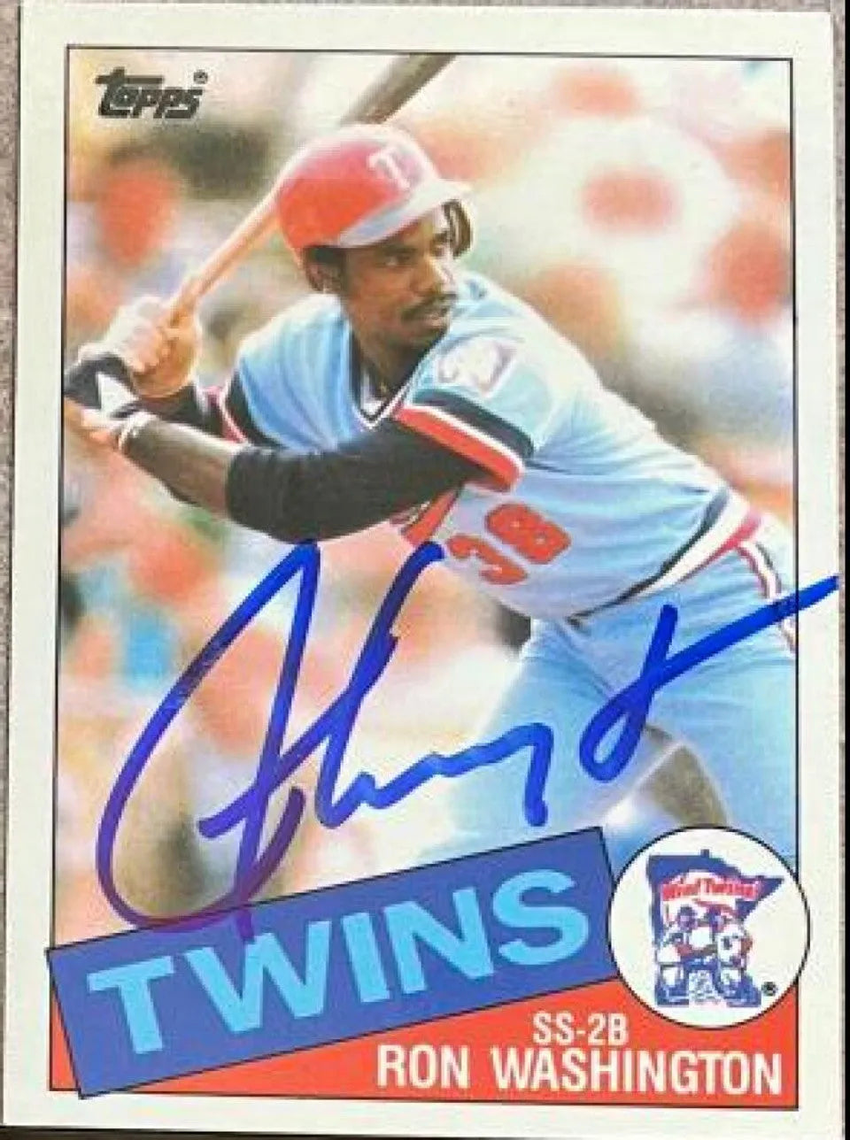 Ron Washington Signed 1985 Topps Tiffany Baseball Card - Minnesota Twins