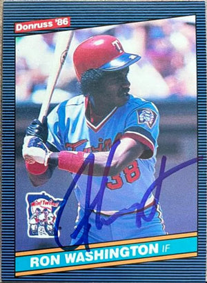 Ron Washington Signed 1986 Donruss Baseball Card - Minnesota Twins