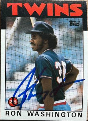 Ron Washington Signed 1986 Topps Baseball Card - Minnesota Twins