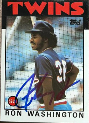 Ron Washington Signed 1986 Topps Tiffany Baseball Card - Minnesota Twins