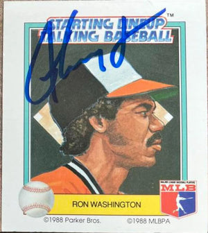 Ron Washington Signed 1988 Parker Bros Starting Lineup Talking Baseball Card - Baltimore Orioles