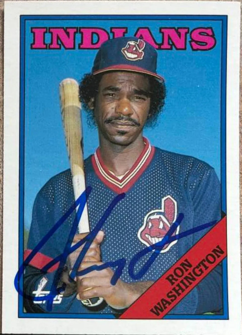 Ron Washington Signed 1988 Topps Traded Baseball Card - Cleveland Indians