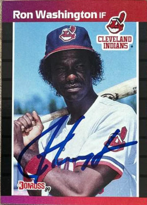 Ron Washington Signed 1989 Donruss Baseball Card - Cleveland Indians