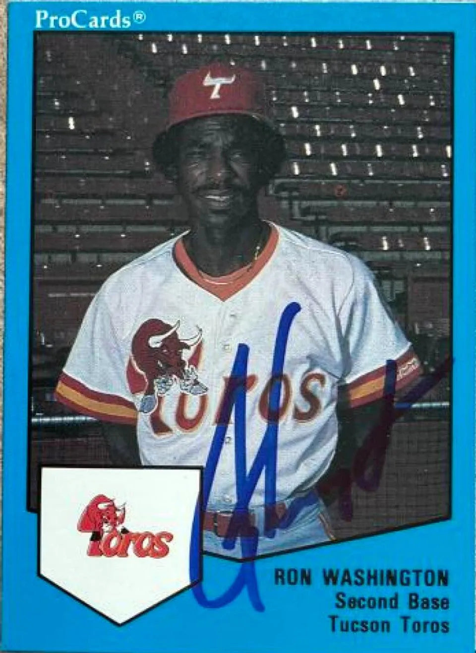 Ron Washington Signed 1990 ProCards Baseball Card - Tucson Toros