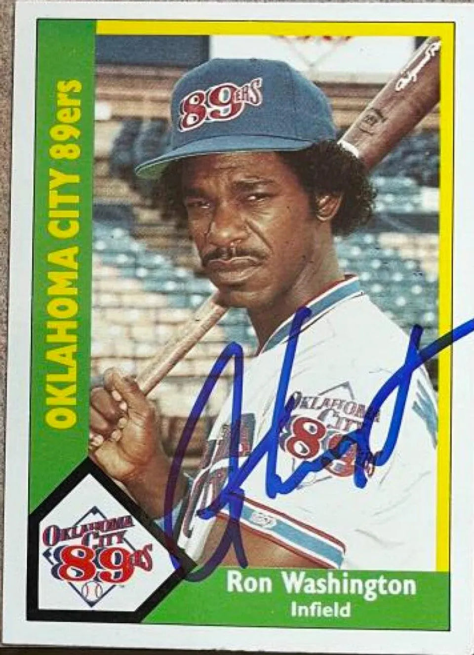 ロン・ワシントン サイン入り 1990 CMC 野球カード - オクラホマ