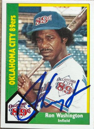 Ron Washington Signed 1990 CMC Baseball Card - Oklahoma City 89ers #15