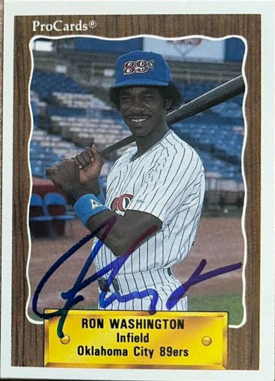 Ron Washington Signed 1990 ProCards Baseball Card - Oklahoma City 89ers