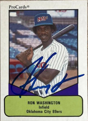 Ron Washington Signed 1990 ProCards AAA Baseball Card - Oklahoma City 89ers