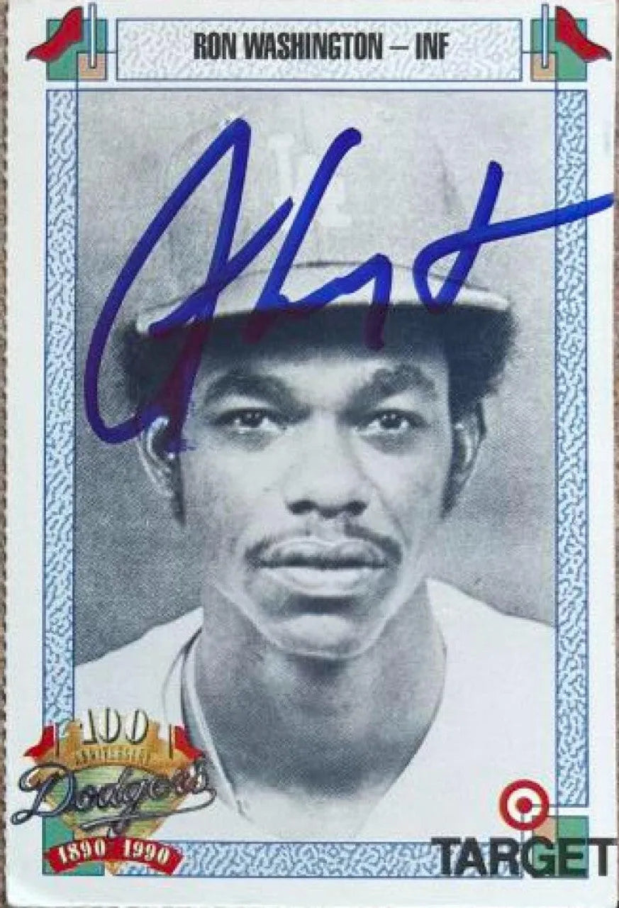 Ron Washington Signed 1990 Target Baseball Card - Los Angeles Dodgers