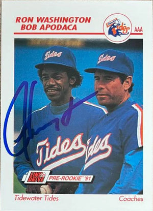 Ron Washington Signed 1991 Line Drive AAA Baseball Card - Tidewater Tides